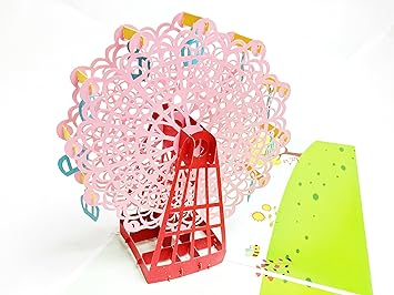 Amazon Creve ポップアップ グリーティングカード 観覧車 Happy