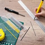 Hiboom 2 Pack Carpenter Pencil with 14 Refills Long Nosed Sharpener Black Yellow view 2