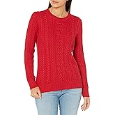 Amazon Essentials womens Fisherman Cable Crewneck Sweater