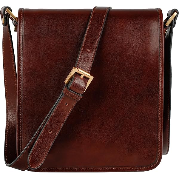 Time Resistance Leather Crossbody Bag - Brown Sling Bag - Messenger Bag For Men And Women - Handmade Shoulder Bag Backpack, Black, One Size