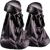 ForceWave 2 PCS Silky Satin Baby Durags for Boys Girls Infant | Soft, breathable comfort, stretchable, adjustable fit, boys, girls, soft headwrap, vibrant color