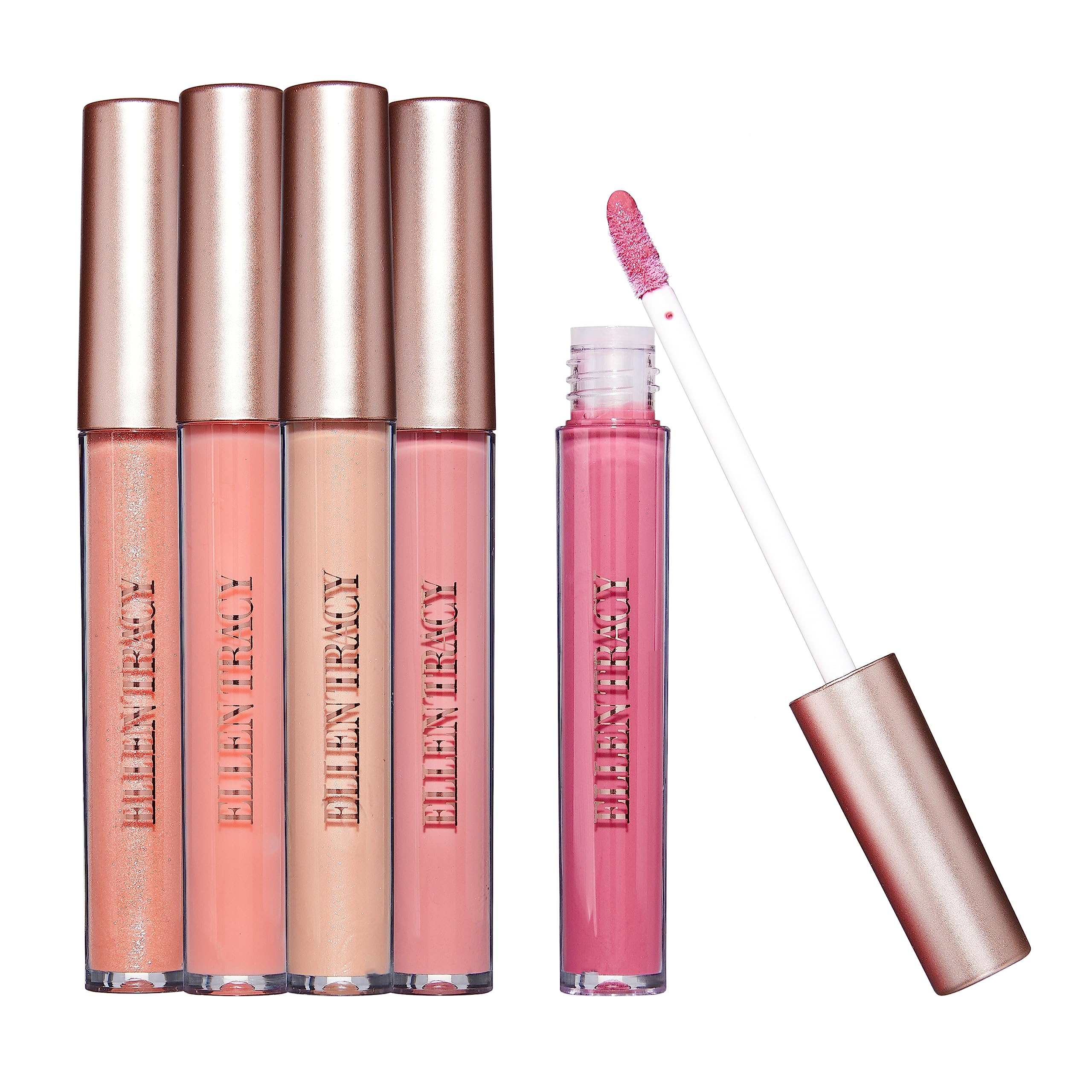 ELLEN TRACY Lip Gloss Collection- 5 Piece Long Lasting Lip Gloss Collection