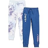 Spotted Zebra Disney | Marvel | Star Wars | Frozen | Princess Girls and Toddlers' Fleece Jogger Sweatpants, Pack of 2