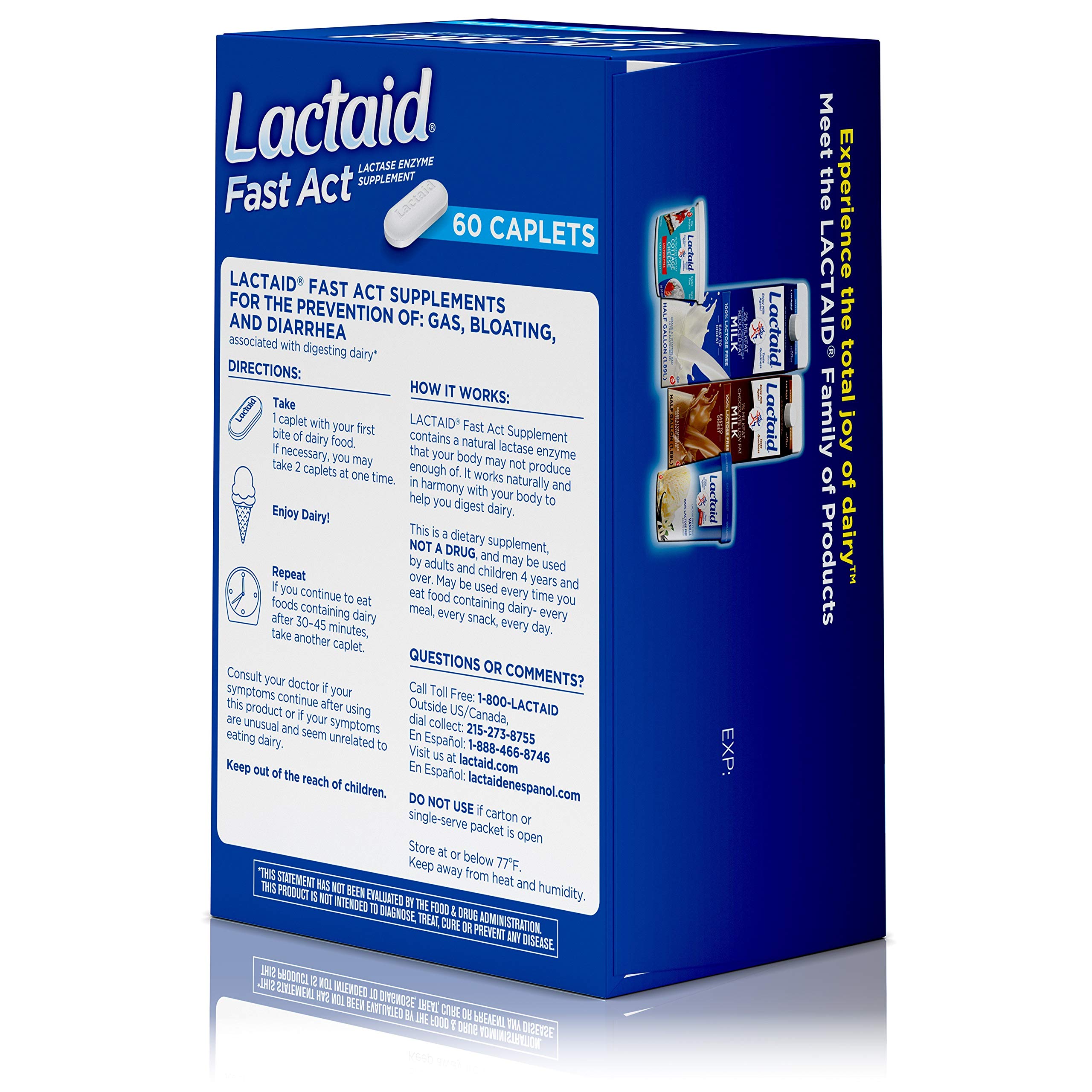 Lactaid Fast Act Lactose Intolerance Relief Pills, 60 singledose pouches Amazon