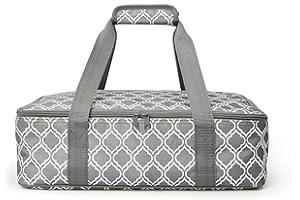 FATOLXX Insulated Casserole Dish Carrier Bag - Food Carriers for Hot or Cold Travel Potluck Parties,Picnic,Cookouts,Beach(Laurel Green -1)