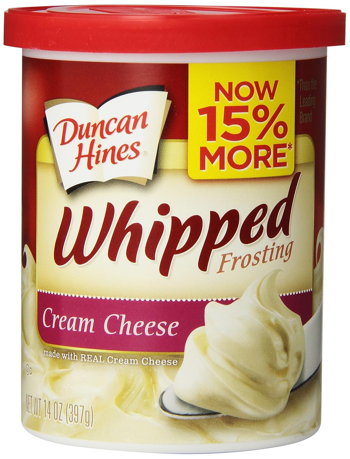 Duncan Hines Whipped Frosting, Cream Cheese, 14 Ounce