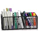 Magnetic Pen Holder With 3 Compartments - Black Wire Magnetic Storage Basket With Extra Strong Magnets - Perfect To Hold Whiteboard And Locker Accessories