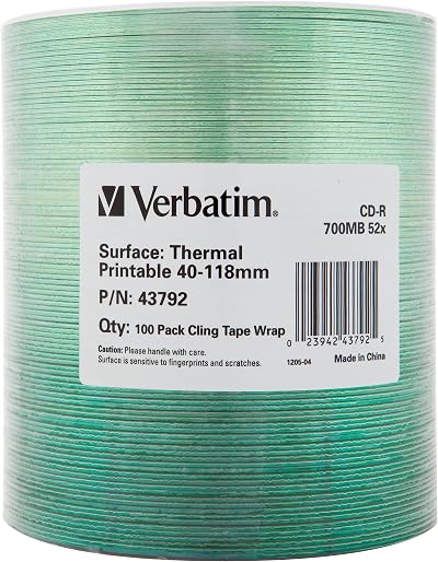 Verbatim CD-R Printable 52x 700MB - Pack of 100