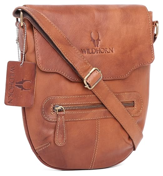 WildHorn 100% Genuine Leather Sling Messenger Bag