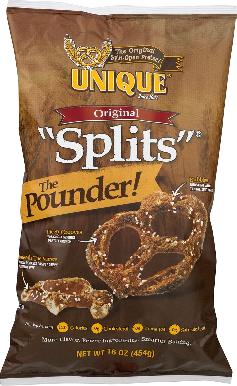 Unique Pretzels, Original Splits Pretzels, 16 Ounce (1 Bag