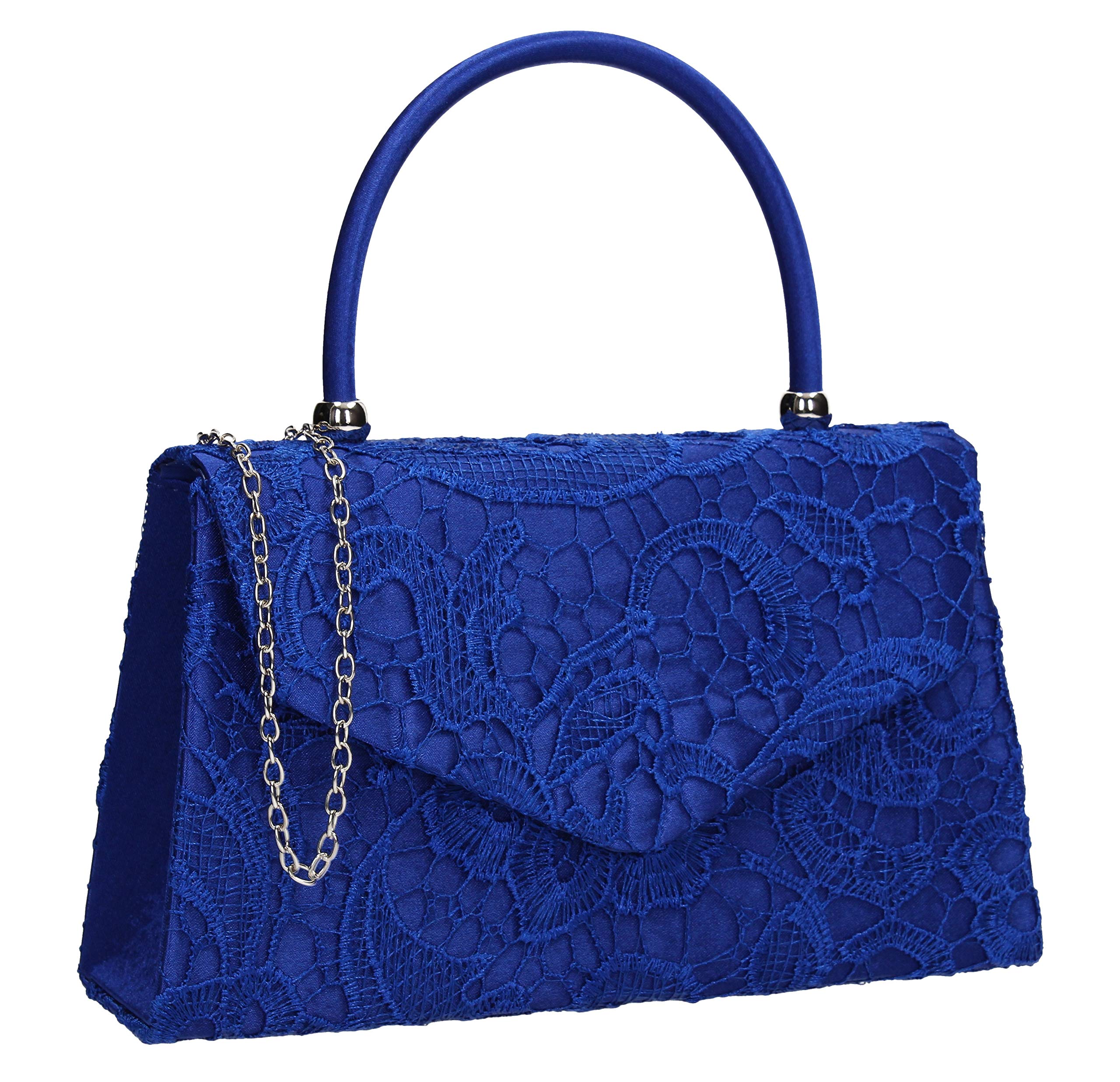 SWANKYSWANS Womens Kendall Lace Smart Elegant Clutch Royal Blue