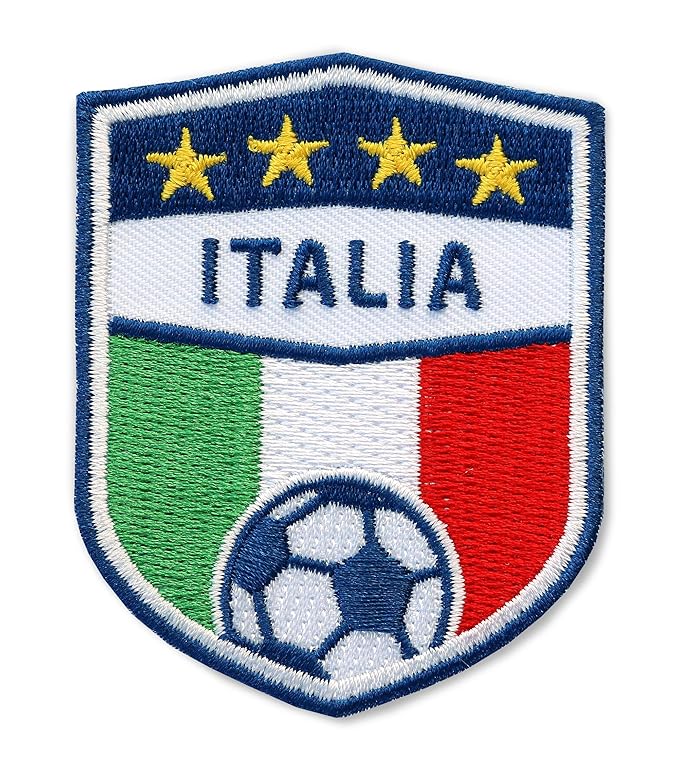 Club of Heroes 2 x Italia Fussball Abzeichen 70 x 55 mm gestickt/Italien Aufnäher Aufbügler Applikation Patch Bügelbild Stick