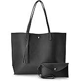 Minimalist Clean Cut Pebbled Faux Leather Tote Womens Shoulder Handbag