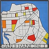 Amazon Brand – Rivet Pop Art Print of San Francisco in Primary Colors Modern Wall Art, 26" x 26"
