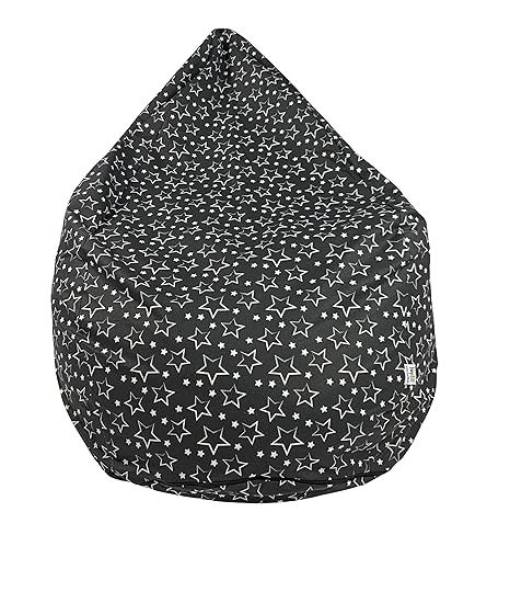 Joyfill Sitzsack 240L, Große Dessinauswahl, Made in Germany stabil und frei von Giftstoffen (5011B Star Black)