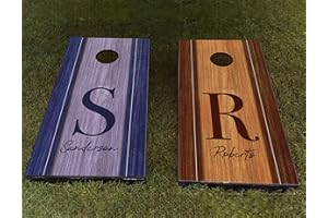 Personalized Monogram Cornhole Wraps - Custom Vinyl Decals for Cornhole Boards, Choose Your Wood Color, Perfect for Weddings 