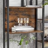 VASAGLE 14-Shelf Bookcase Industrial Style 24 x 158 x 166 cm Rustic Brown Black view 6
