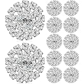 EXCEART Rhinestone Embellishments Round Buttons 0.71 Inch Sparkling Flatback Rhinestone Buttons for DIY Bridal Bouquets Invitations Hair Accessories Sewing Supplies