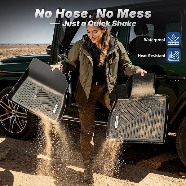 OEDRO FLOOR MATS FIT FOR 2020-2025 KIA TELLURIDE WITH 2ND BUCKET SEATS WITHOUT CENTER CONSOLE, ALL WEATHER FIT FOR KIA TELLURIDE ACCESSORIES FLOOR MATS LINERS 3 ROW & CARGO LINER CAR MATS SET