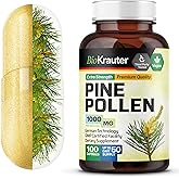 BIO KRAUTER Pine Pollen Powder Capsules 1000 mg - 100 Pine Pollen Capsules for Men and Women Support - Herbal Supplement for Immune Support