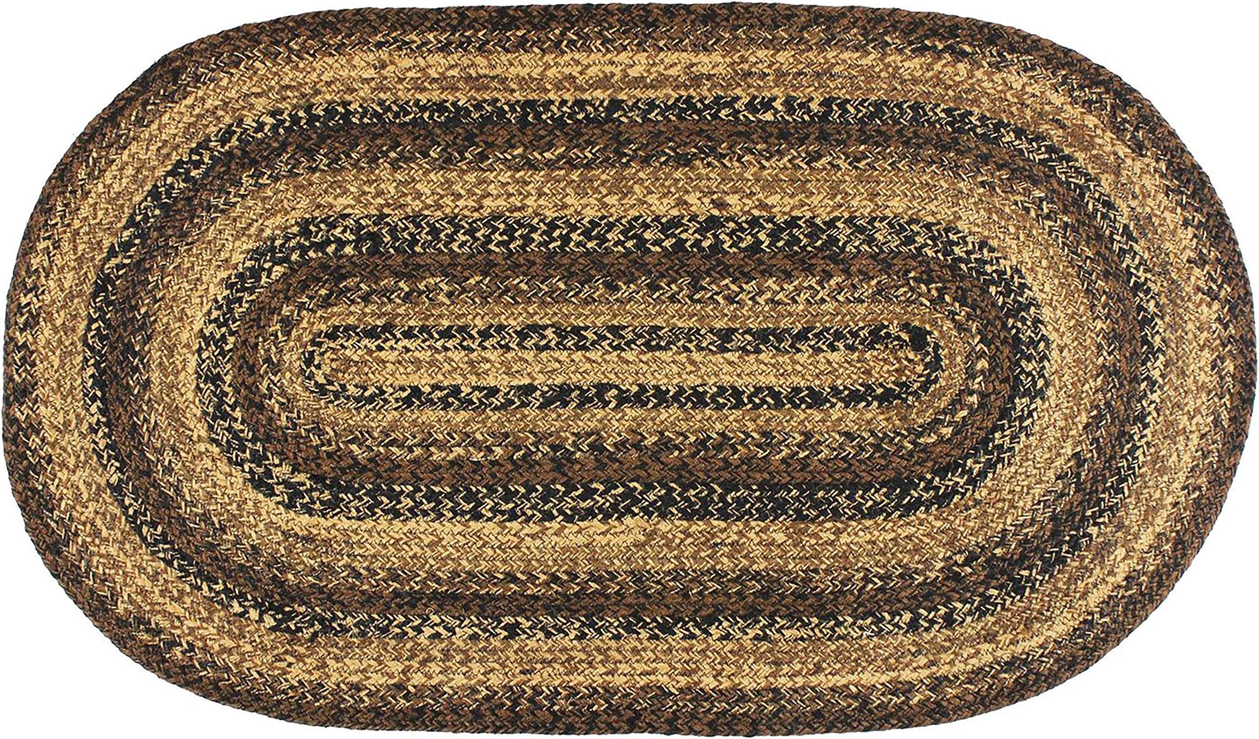 |Cappuccino Premium Braided Collection | Primitive, Rustic, Farmhouse Style | Jute/Cotton | 30 Days Risk Free | Accent Rug/Door Mat | 13"x19" Oval Placemats | Set of 4