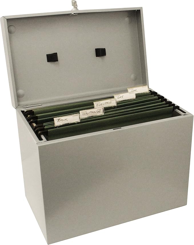 Cathedral Metal Box - Caja archivadora para fichas A4, gris: Amazon.es: Oficina y papelería