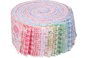 Hanjunzhao Jelly Rolls for Quilting Clearance 42 Strip 2.5" x 44" - Cotton Jelly Roll Fabric Strips Bundles - for Blanket, Rug, Upholstery, Quilt, Party Home Decor, and DIY Crafts (Sweet Garden)
