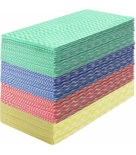 Lingettes Réutilisables JINYUDOME - Lot De 2 Rouleaux De 200 Chiffons | Lavage Vaisselle Et Nettoyage Cuisine | Économique Et écologique