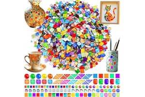 UZLU 2400 Pcs Colorful Irregular Crystal Mosaic Tiles, 4.4lb Tiny Mosaic Tile DIY Hobbies Children Handmade Crystal Craft for Craft Bathroom Kitchen Home Decoration DIY Art Projects