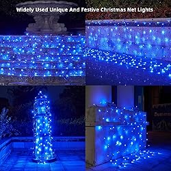 Dirnun Led Christmas Net Lights Blue Outdoor