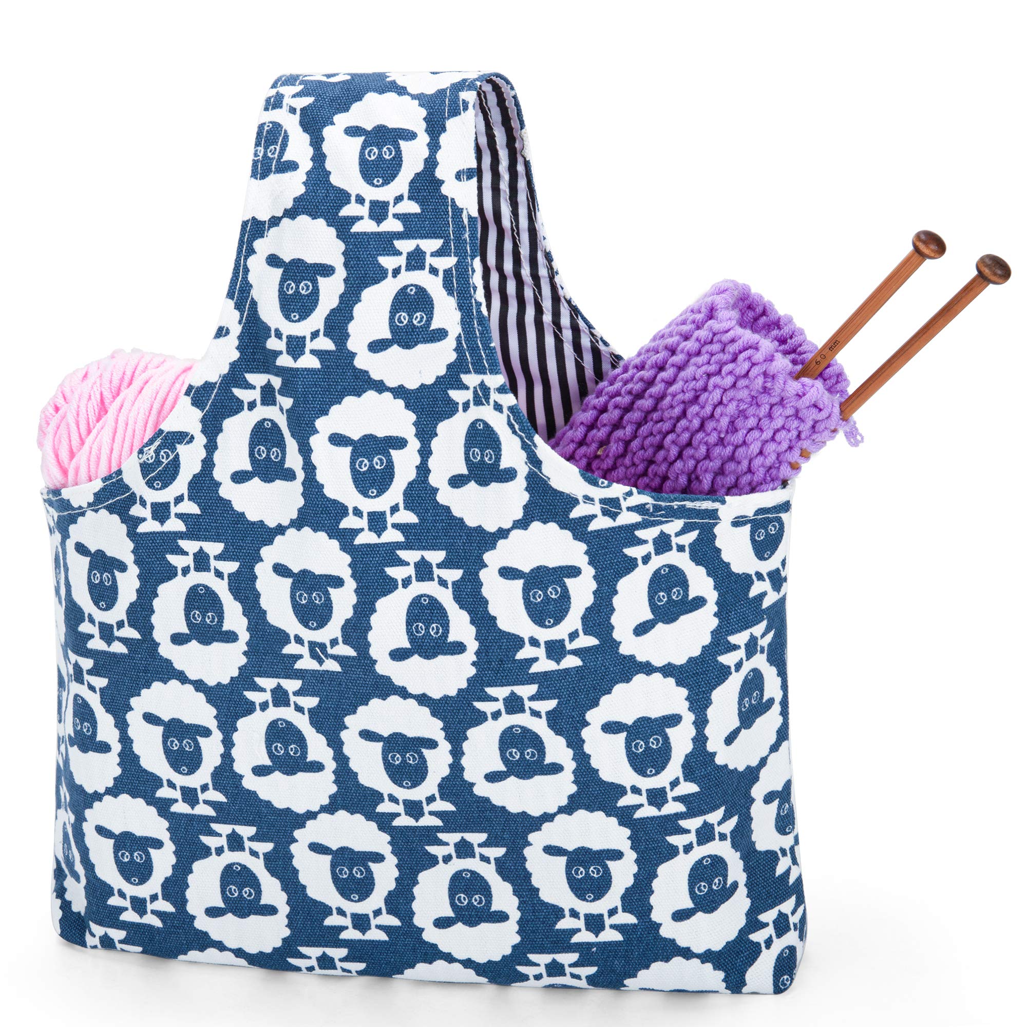 Teamoy Knitting Bag for Knitting Needles up to 14" Long Sheep Small
