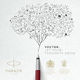 Parker Vector Fountain Pen Blue Chrome Trim Medium Nib Blue Ink Hangtab view 7