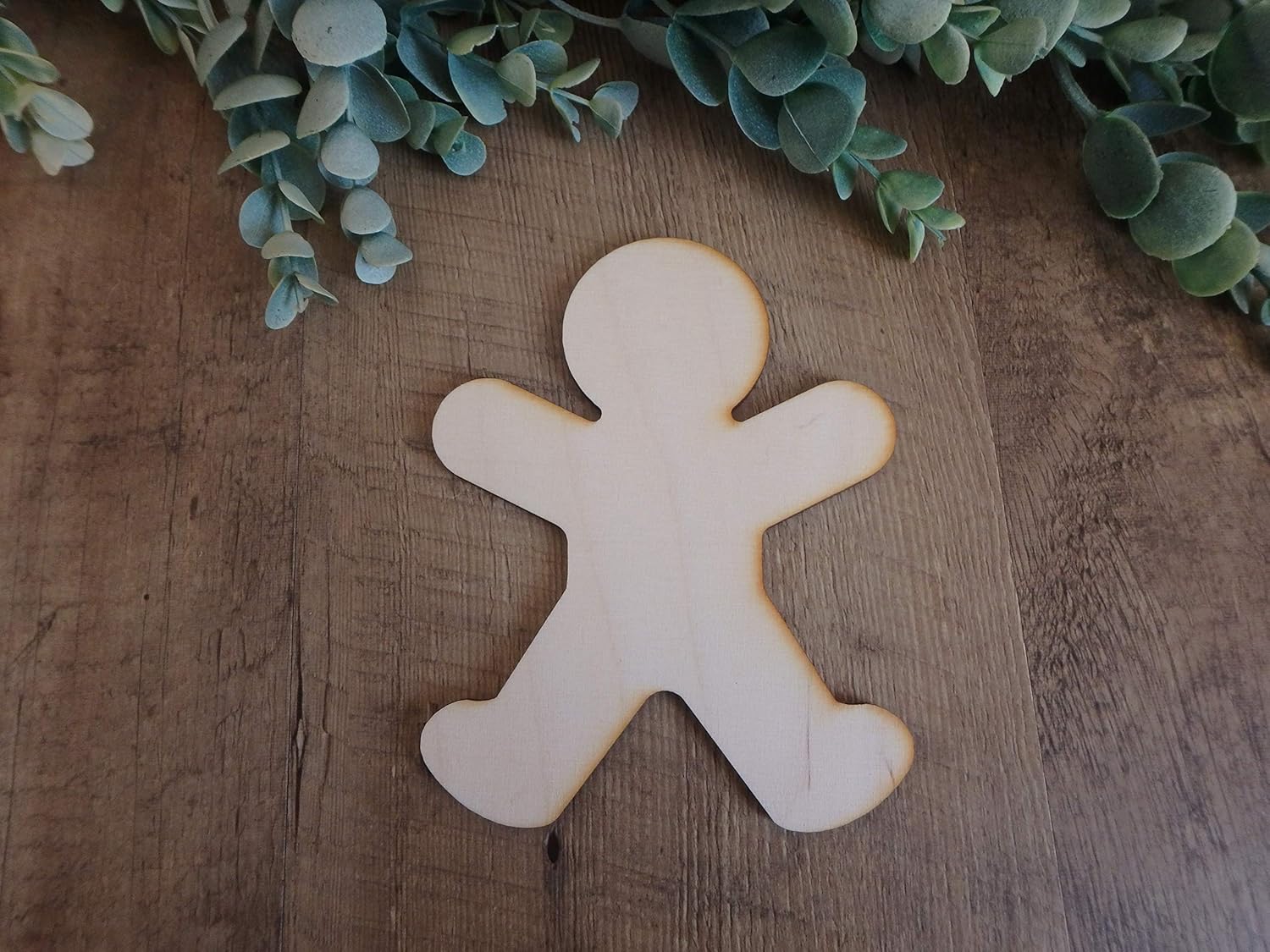 Wood gingerbread man cutouts, Christmas crafts, Set of 3