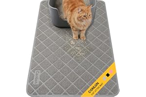 Conlun Cat Litter Mat Litter Trapping Mat, Premium Durable PVC Grid Mesh with Scatter Control, Non-Slip, Less Waste Cat Litte
