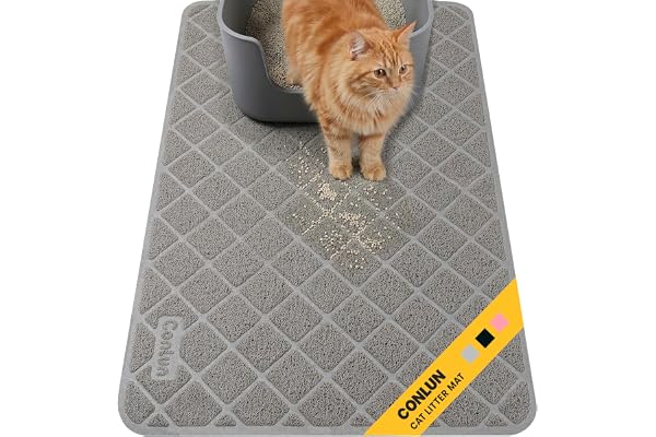 Conlun Cat Litter Mat Litter Trapping Mat, Premium Durable PVC Grid Mesh with Scatter Control, Non-Slip, Less Waste Cat Litte