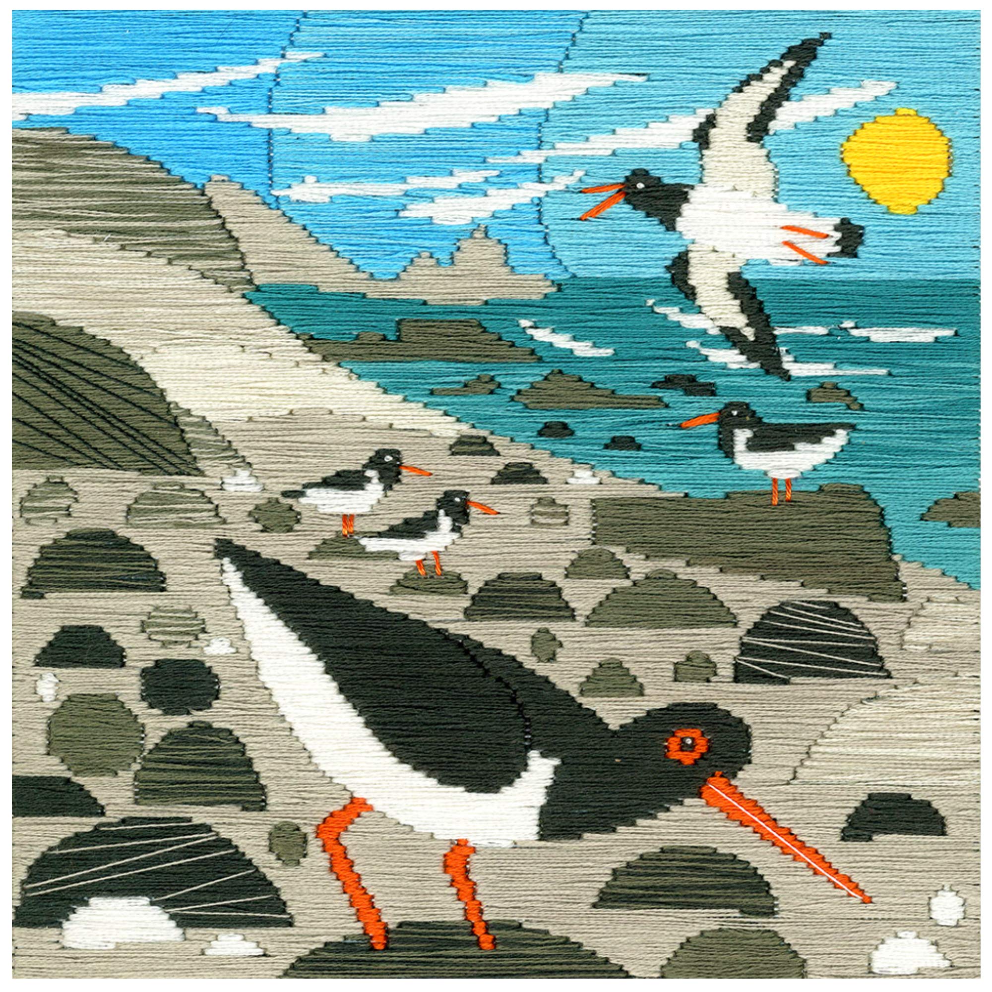 Bothy Threads Silken Long Stitch Kit - Oyster Catchers