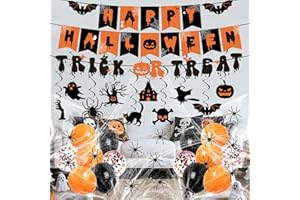 DMIGHT Halloween Decorations Kit –Hanging Swirls, Banners, Balloons, 333 Sq.Ft Cobwebs Halloween Decorations with 20 Fake Spiders for Indoor Outdoor Party Supplies
