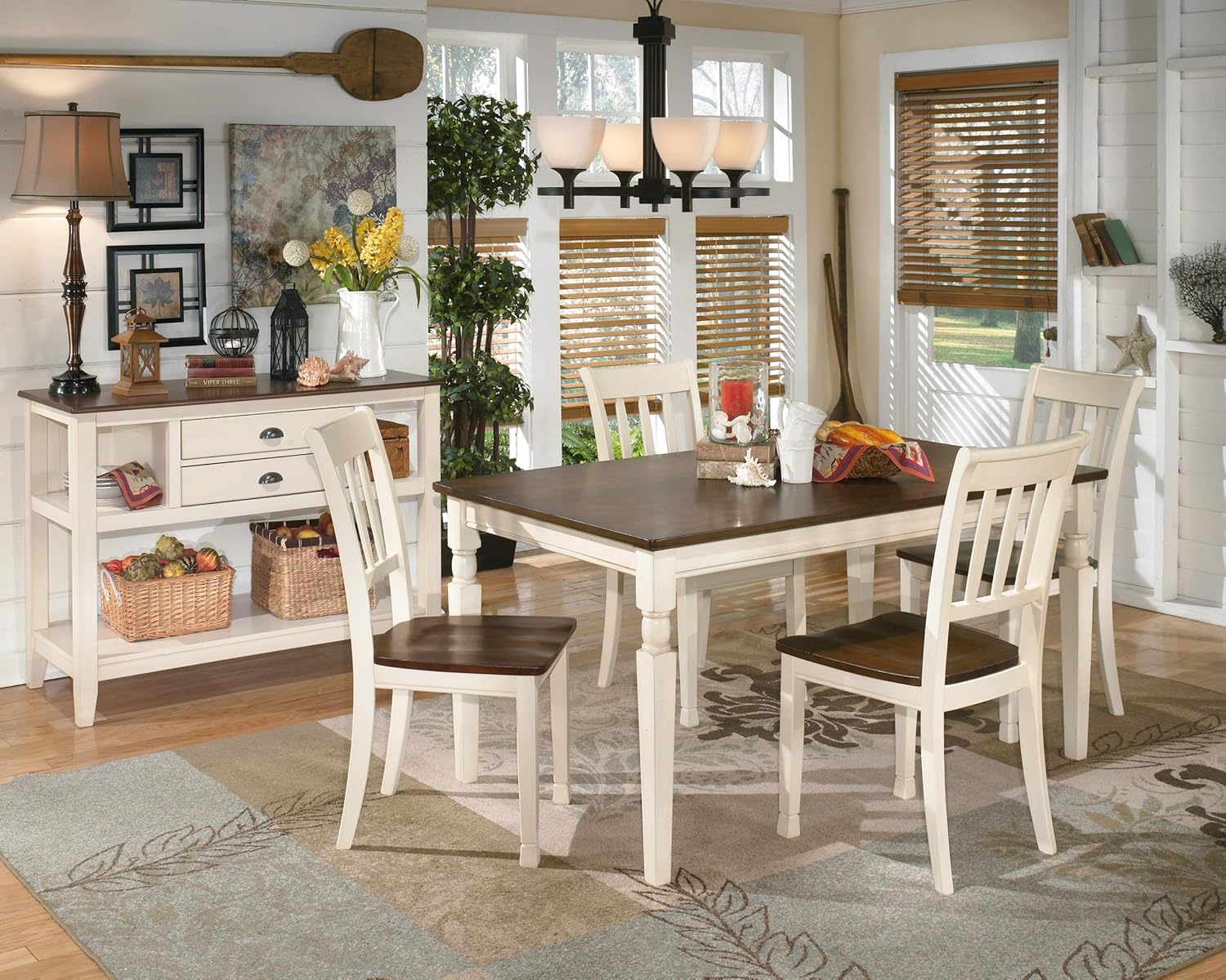 Signature Design by Ashley Whitesburg Dining Room Chair Set of 2, Brown/Cottage White - Chairs