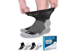 Doctor's Select Diabetic Socks Men and Women - 4 Pairs | 1/4 Diabetic Socks Women | Neuropathy Socks for Men