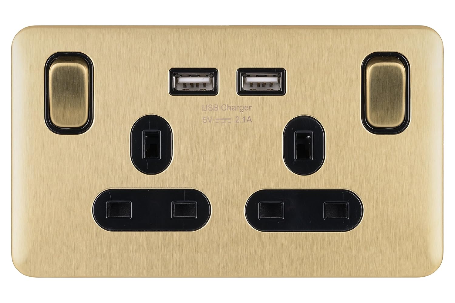Schneider Electric Lisse Screwless Deco Switched Double Power Socket