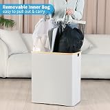 efluky 140L Laundry Baskets with Lid Dual Compartments Light Grey view 4