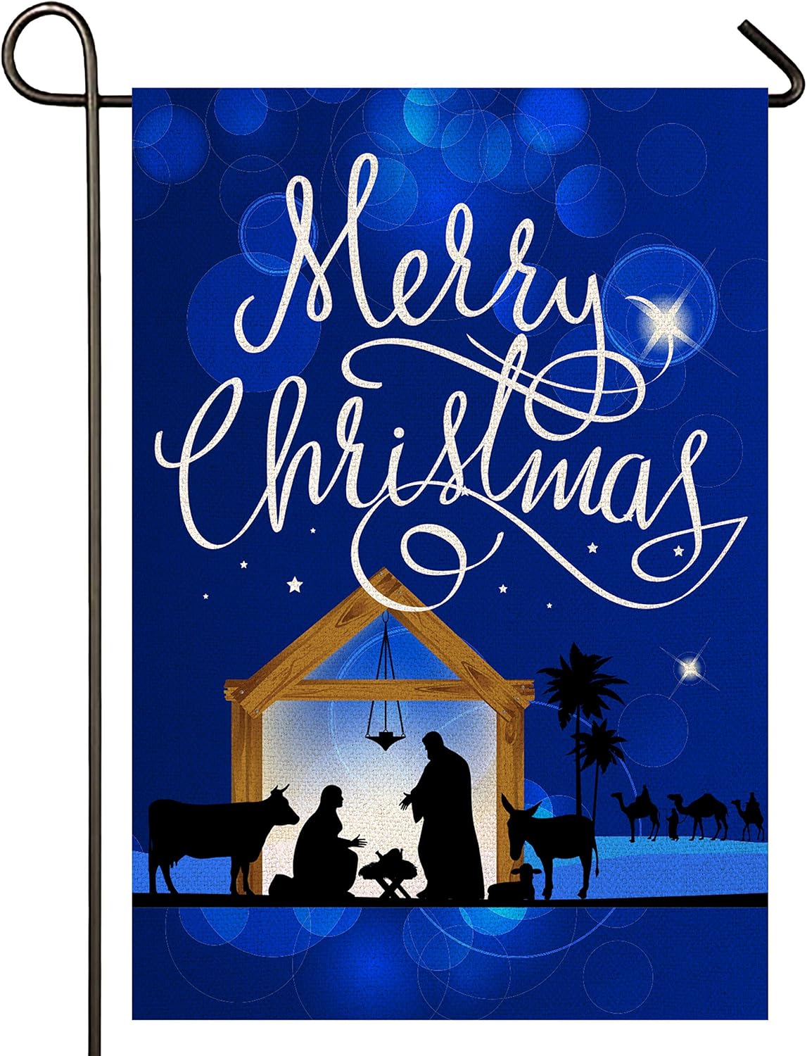 Atenia Merry Christmas Jesus Burlap Garden Flag, Double Sided Garden Outdoor Yard Flags for Christmas Decor