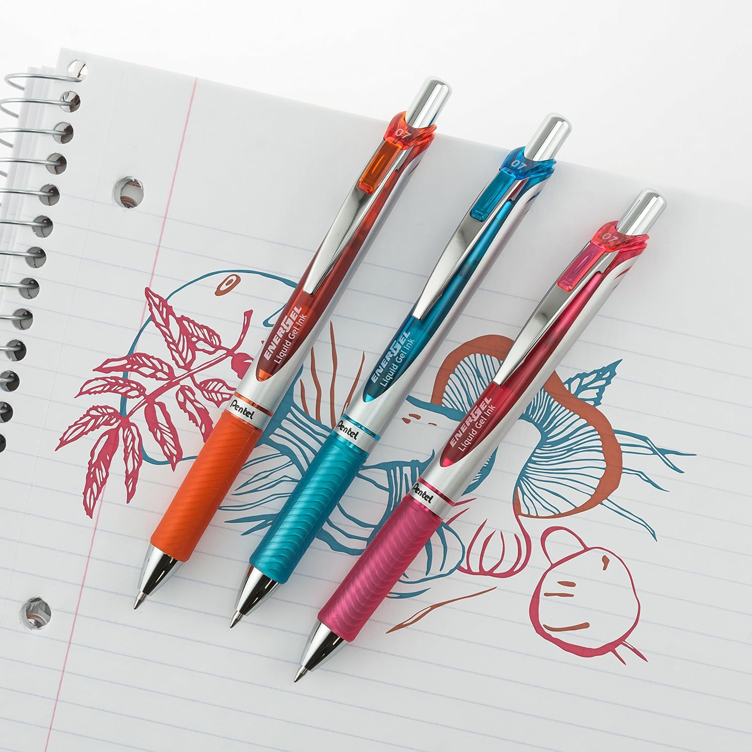 Pentel Gel Ink Pen, EnerGel RTX Retractable (0.7mm) Medium Point, Assorted Gel Ink Colors,12 Pk (BL77BP12M): Office Products