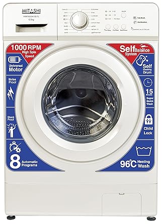 Mitashi 6 kg Fully-Automatic Front Loading Washing Machine (WMFA600K100 FL, White)