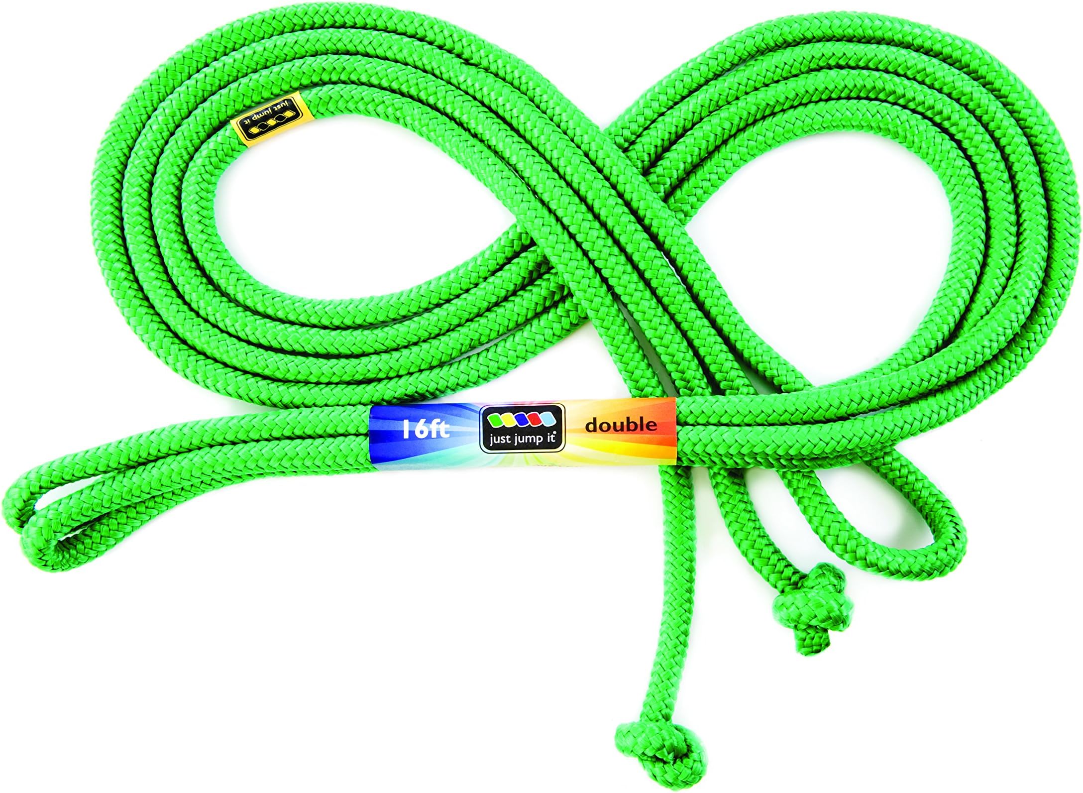 Just Jump It 16' Foot Single Jump Rope - Active Outdoor Youth Fitness - Double Dutch Length - Green