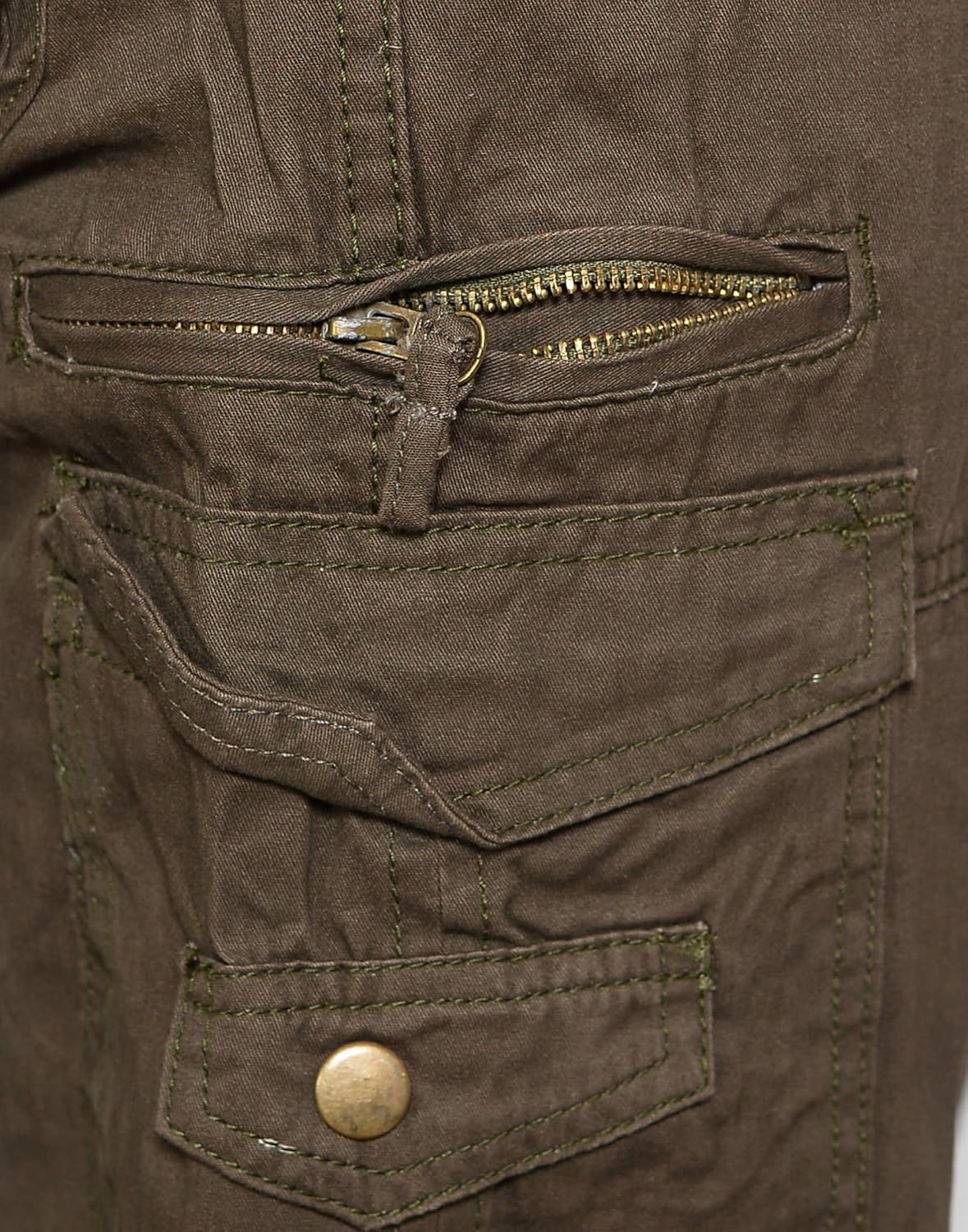 krystle men's cotton stylish cargo trouser pant 6 pocket green