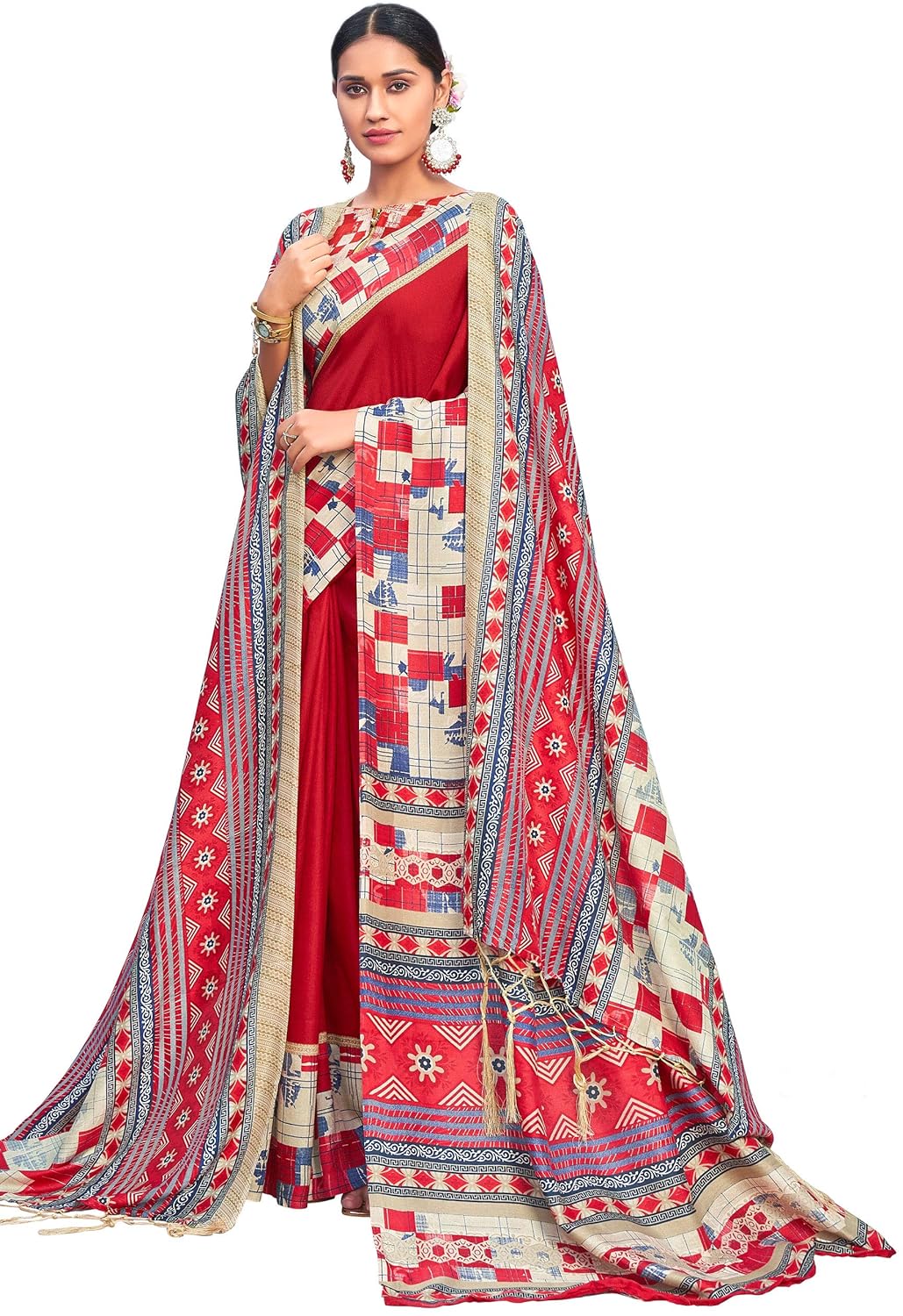 printed work saree