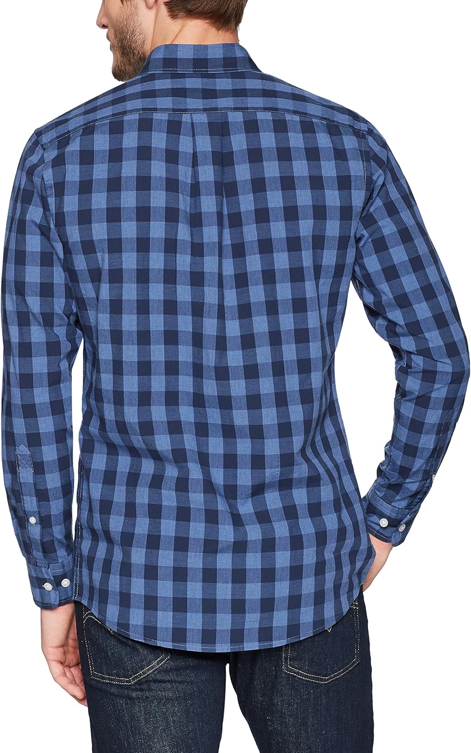  Brand - Goodthreads Men's Slim-Fit Long-Sleeve Gingham Shirt: Clothing