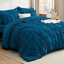 Bedsure Twin Comforter Set Teal - Bed in a Bag Twin