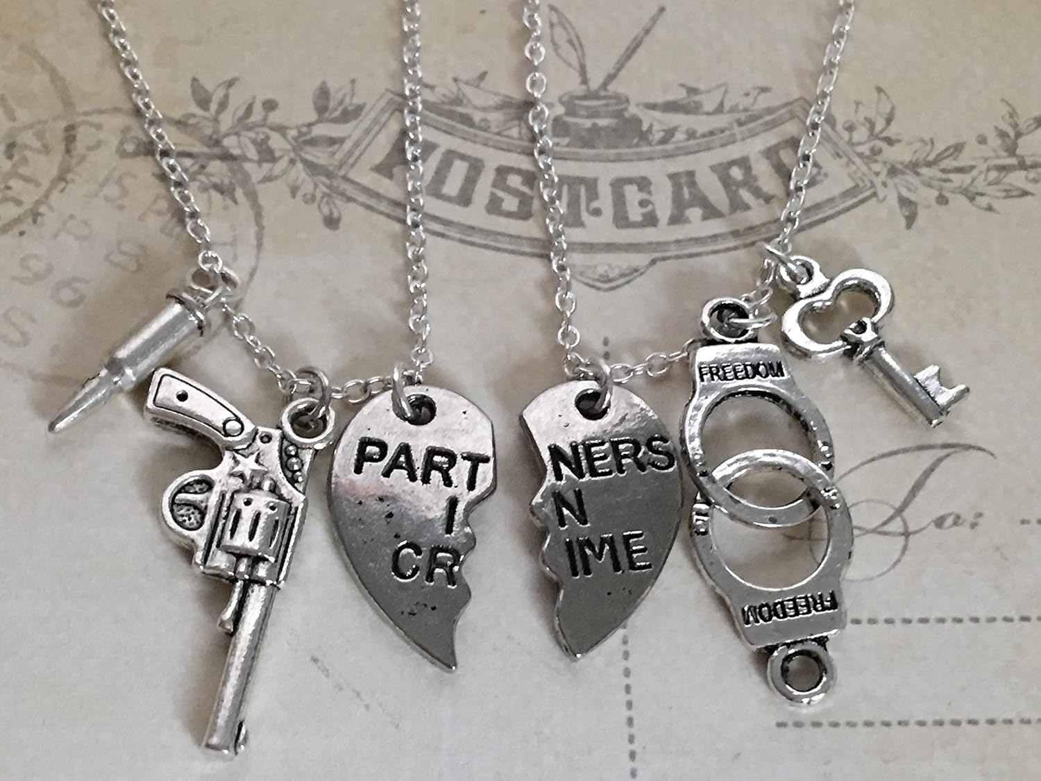 Partners in Crime Necklace Set, Handcuff Necklace, Best